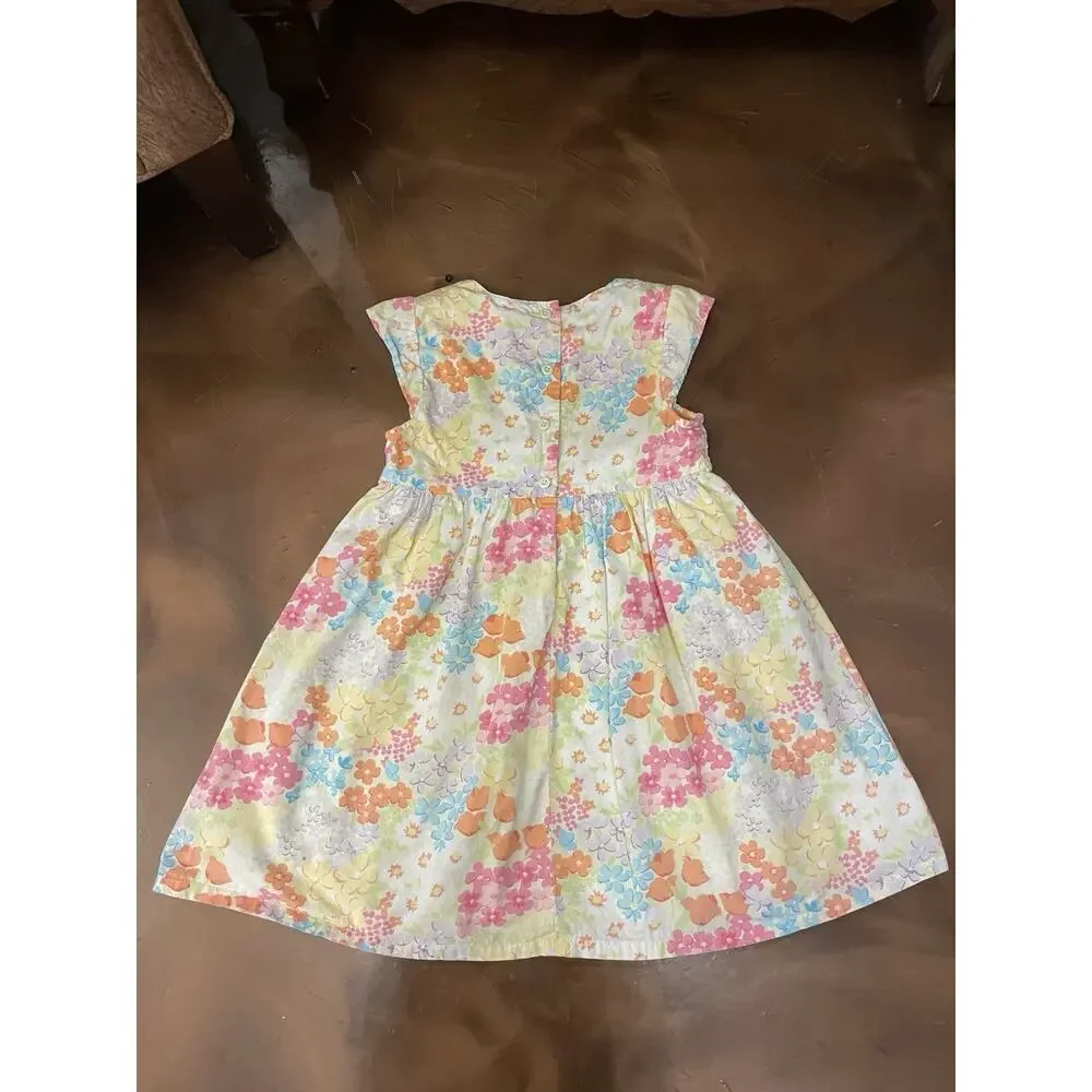 GYMBOREE 2012 Butterfly Blossoms Yellow Pink Orange SMOCKED Flower Dress 6